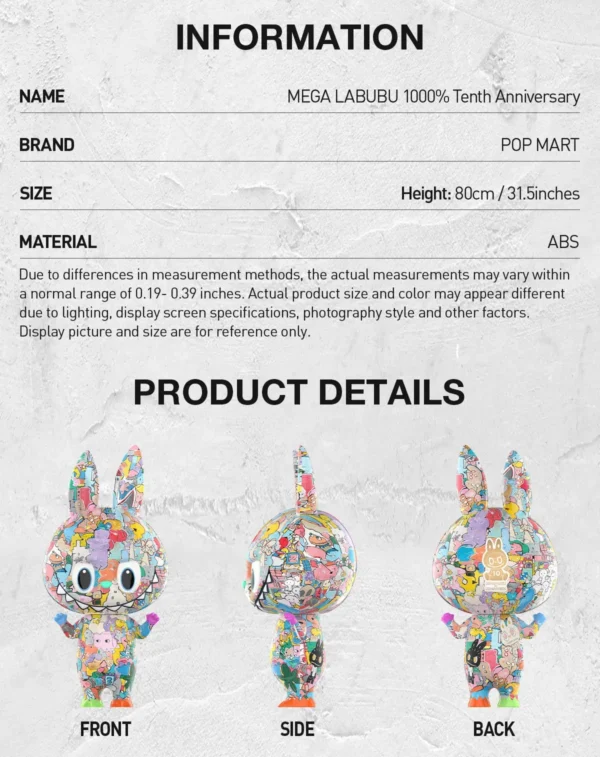 [Local Warehouse] MEGA LABUBU 1000% 10th Anniversary 8