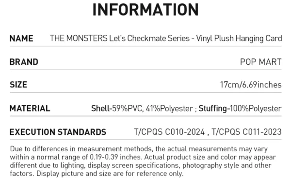 THE MONSTERS Let’s Checkmate Series Vinyl Plush Hanging Card 8